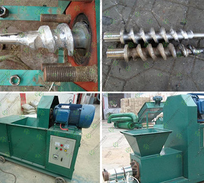 repair the screw propeller of the biomass briquette making machine
